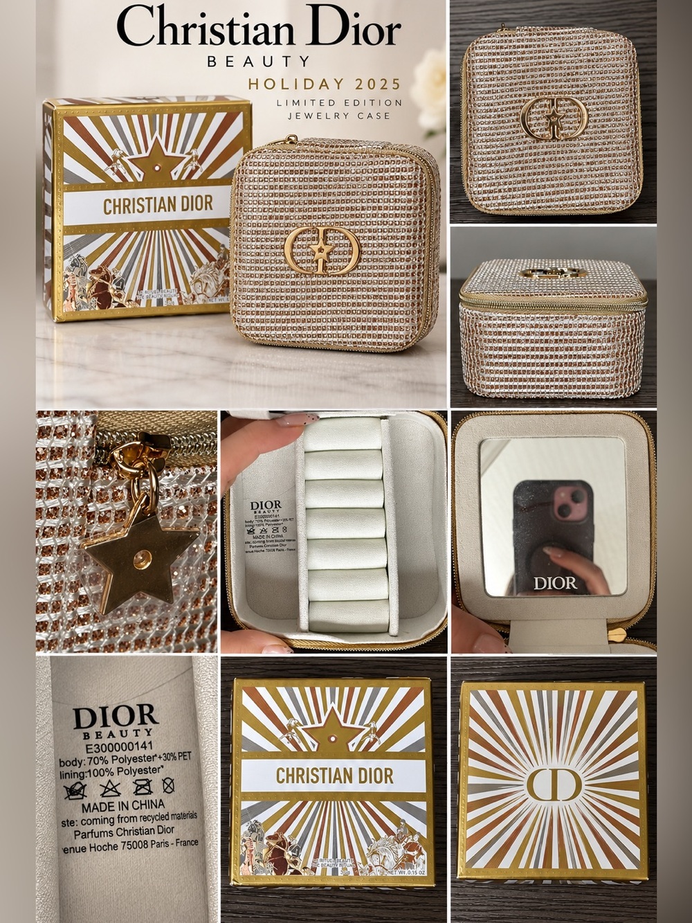 Christian Dior 2025 Holiday Limited Edition Zip-Around Jewelry Case NIB